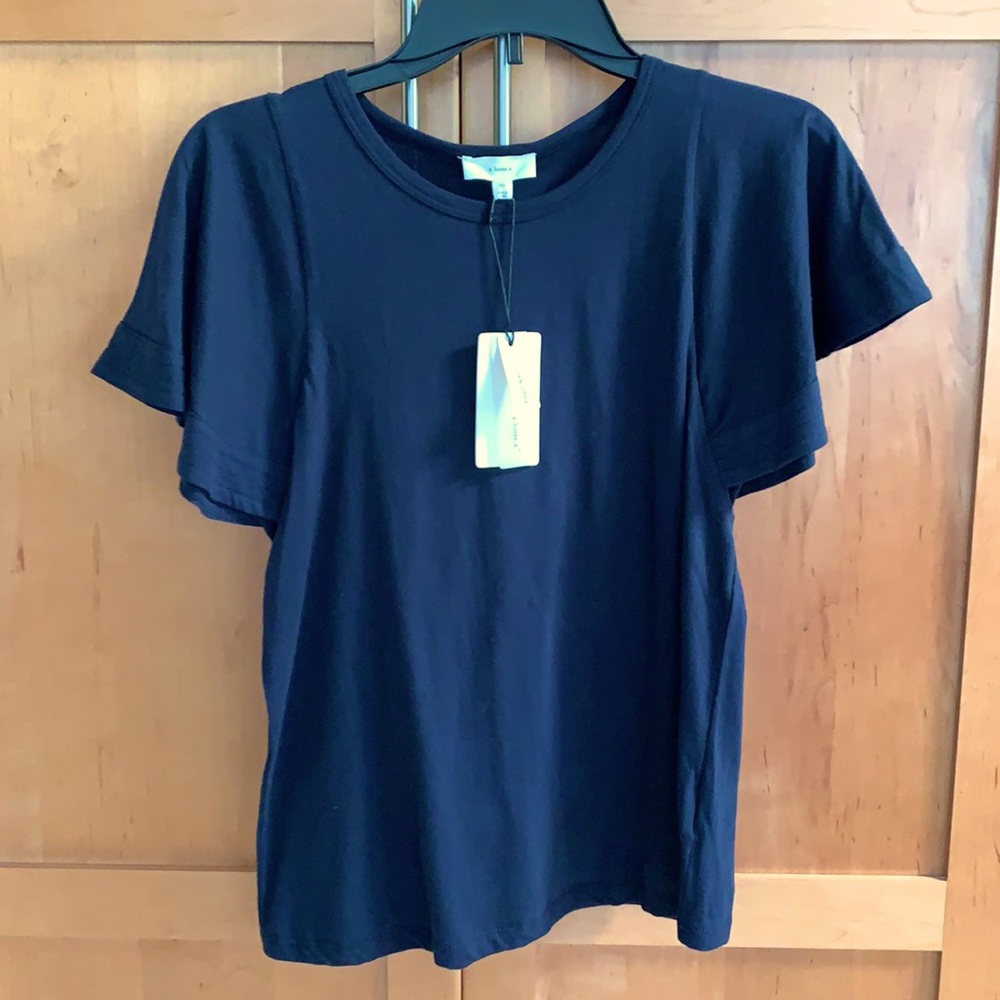 XS black cotton shirt flared short sleeves. By “a loves a”